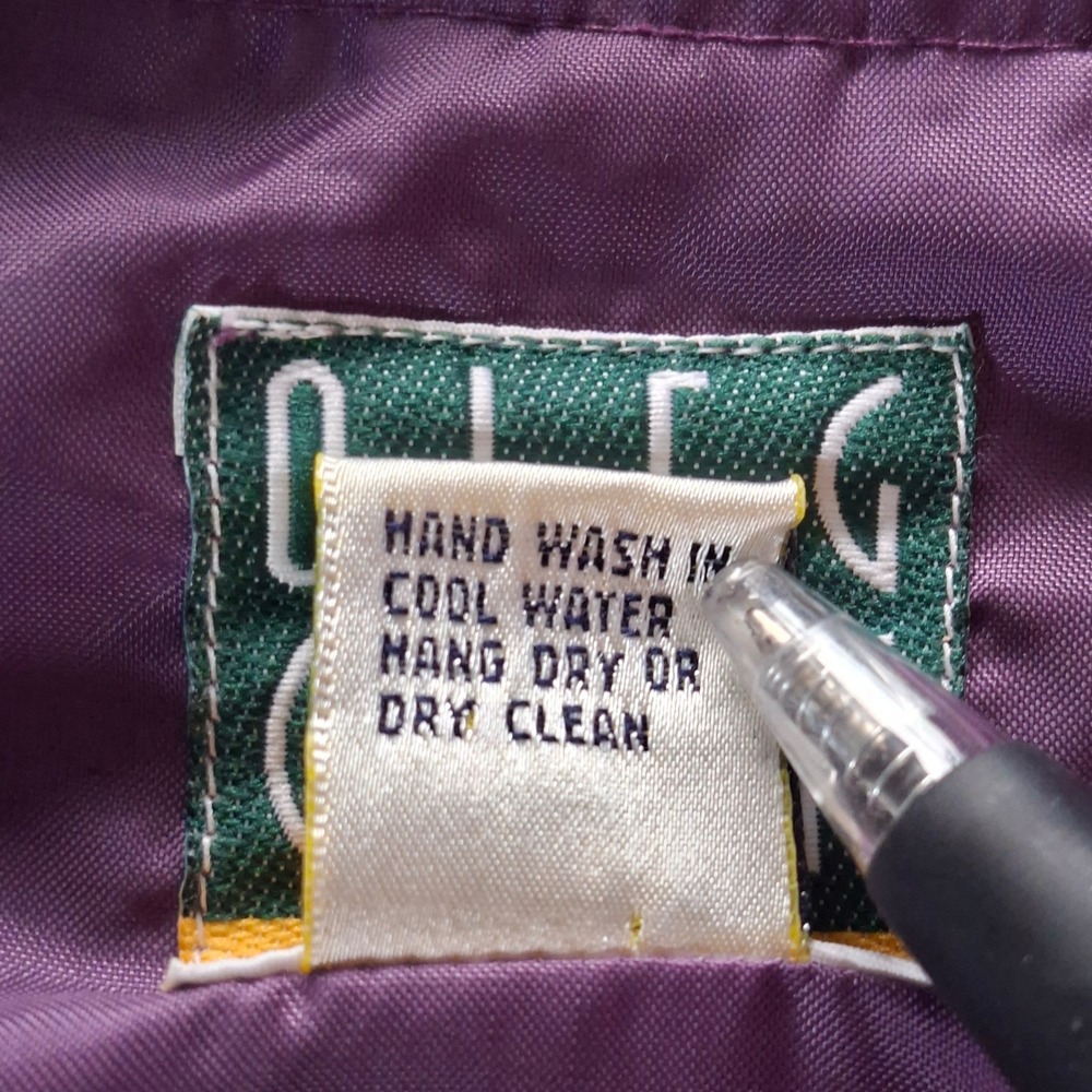 Oleg Cassini Silks Vintage 100% Silk Bomber Jacket Purple Mens Medium Retro 80s - Picture 6 of 7